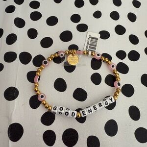 Little Words Project Gold and Pink Beaded Bracelet